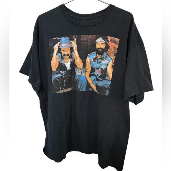Retro Cheech & Chong Black Full Graphic Men’s XL T-Shirt MINTY - Picture 1 of 4